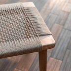Houten Kruk SUNDA – Trembesihout met Geweven Papier (Groot)