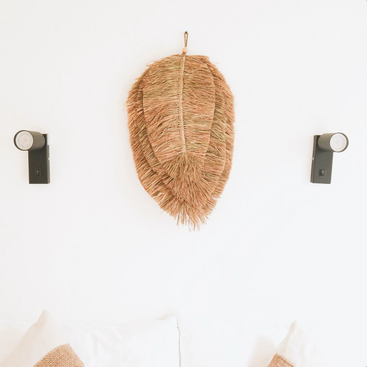 Tropische Wanddecoratie TIPIN – Bladvormig Raffia (50 cm)