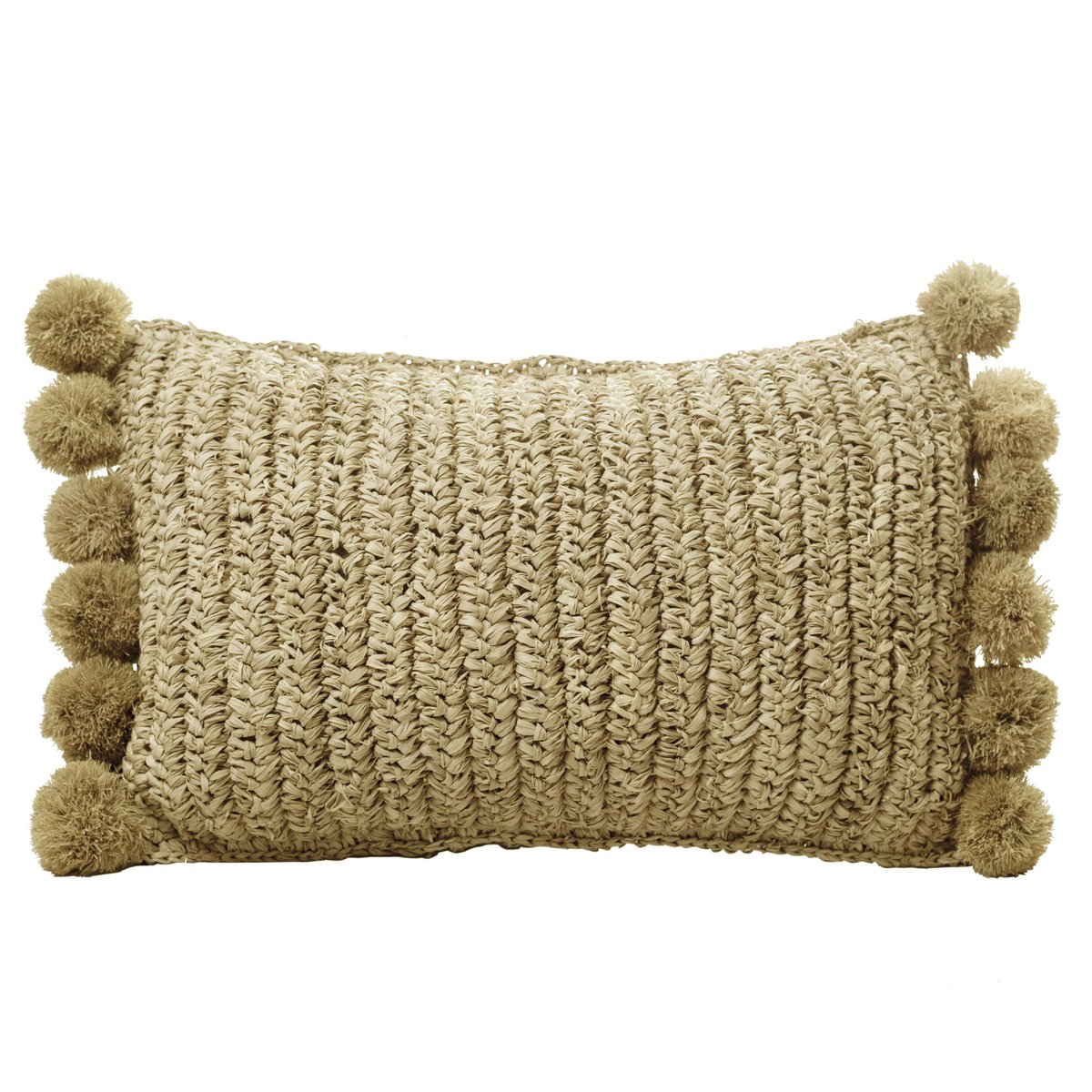 Handgemaakt Raffia Sierkussen SANUR – Met Vulling