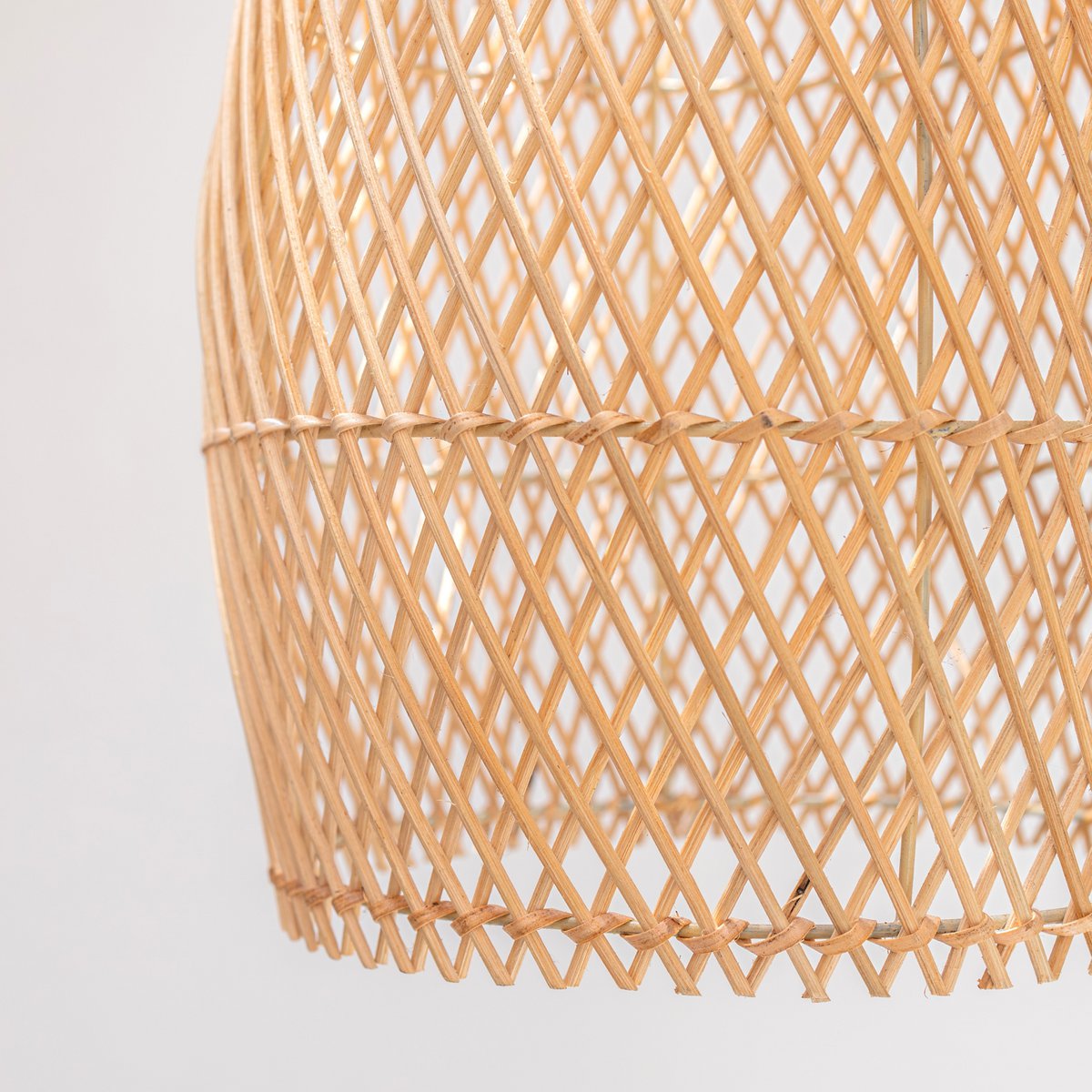 Rotan Plafondlamp TABUNG – Handgemaakte Boho Lampenkap