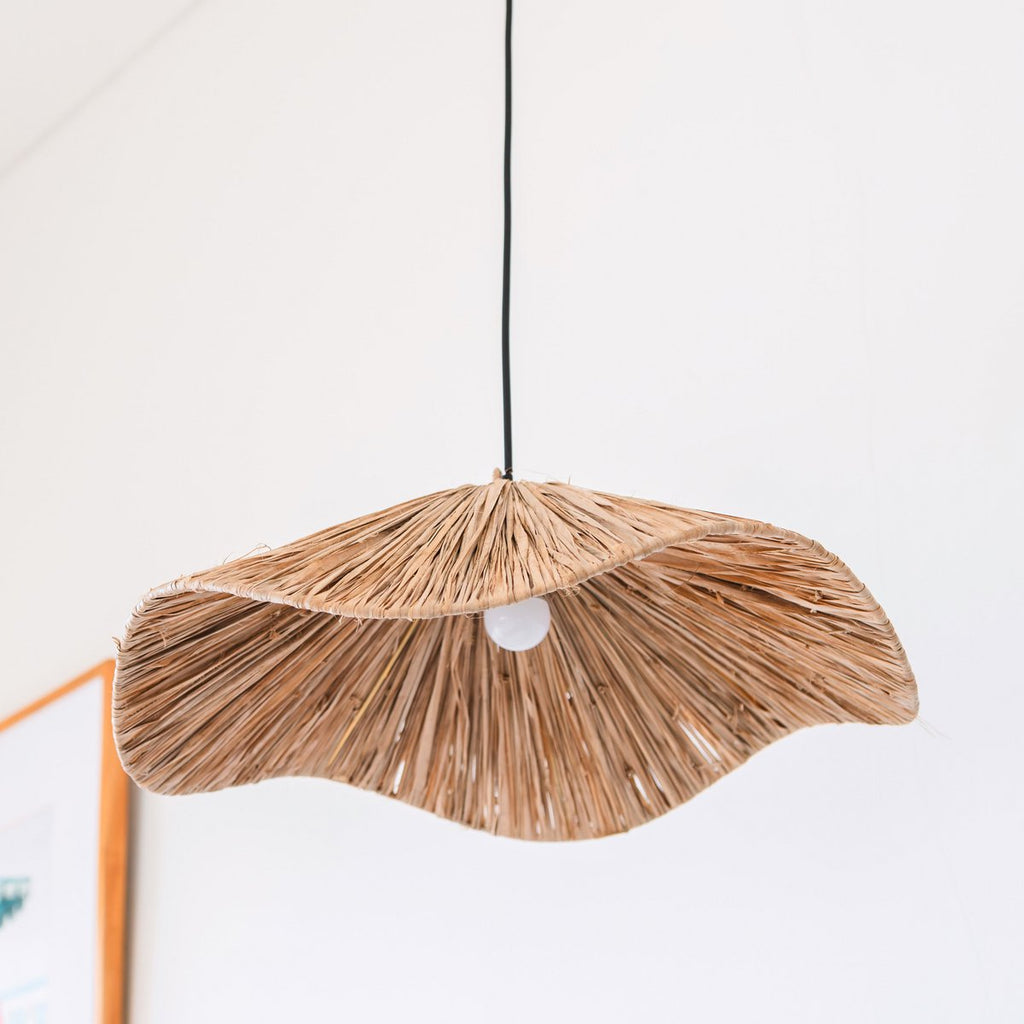 Grote Raffia Hanglamp TAMPAH – Handgemaakte Boho Lampenkap (Ø 53 cm)
