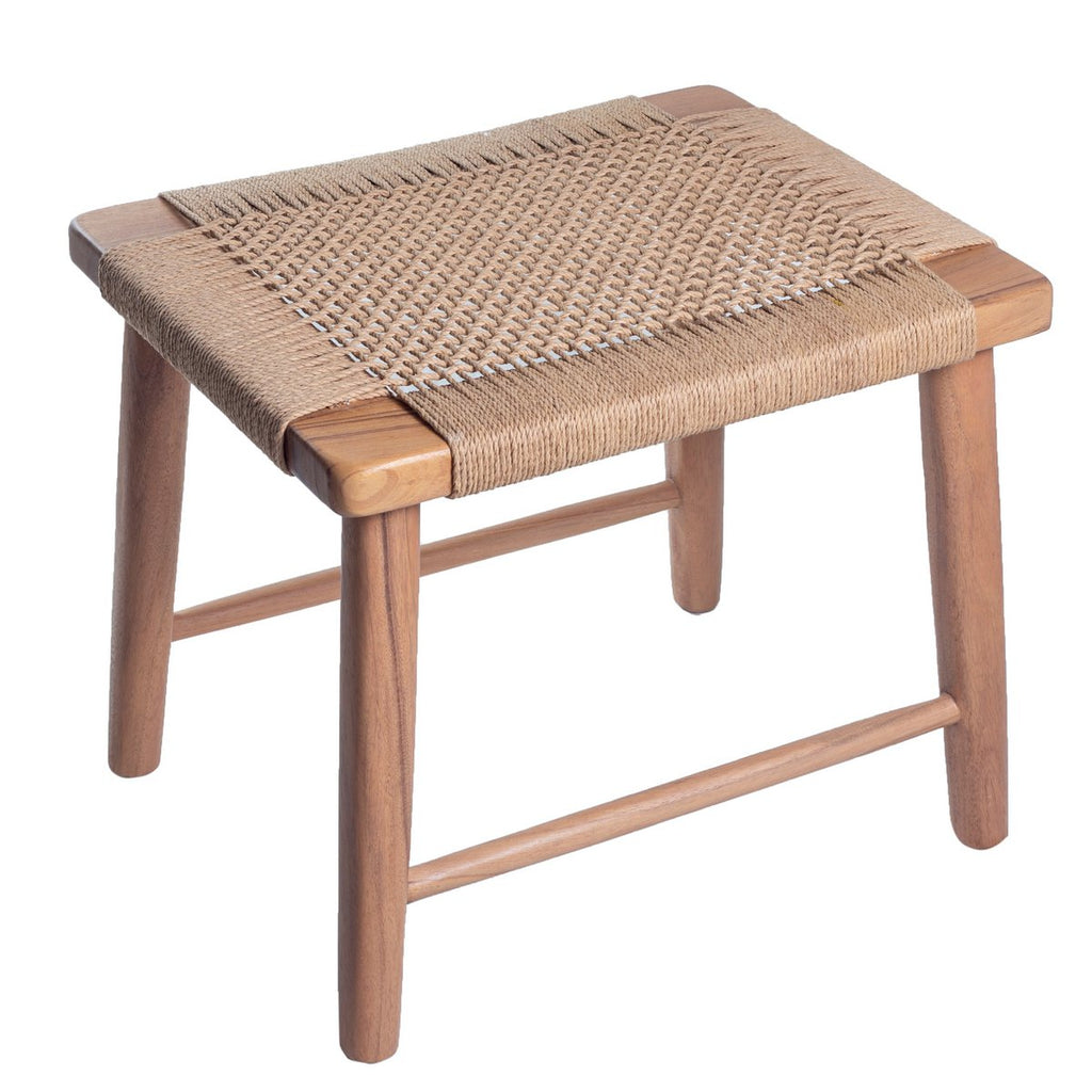 Houten Kruk SUNDA – Trembesihout met Geweven Papier (Groot)