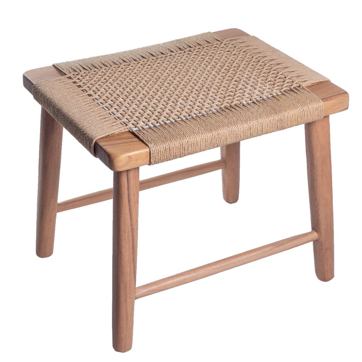 Houten Kruk SUNDA – Trembesihout met Geweven Papier (Groot)