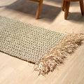 Handgeweven Zeegras Vloerkleed BARA – Boho Tapijt met Kwastjes (120x60 cm)