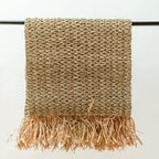 Handgeweven Zeegras Vloerkleed BARA – Boho Tapijt met Kwastjes (120x60 cm)