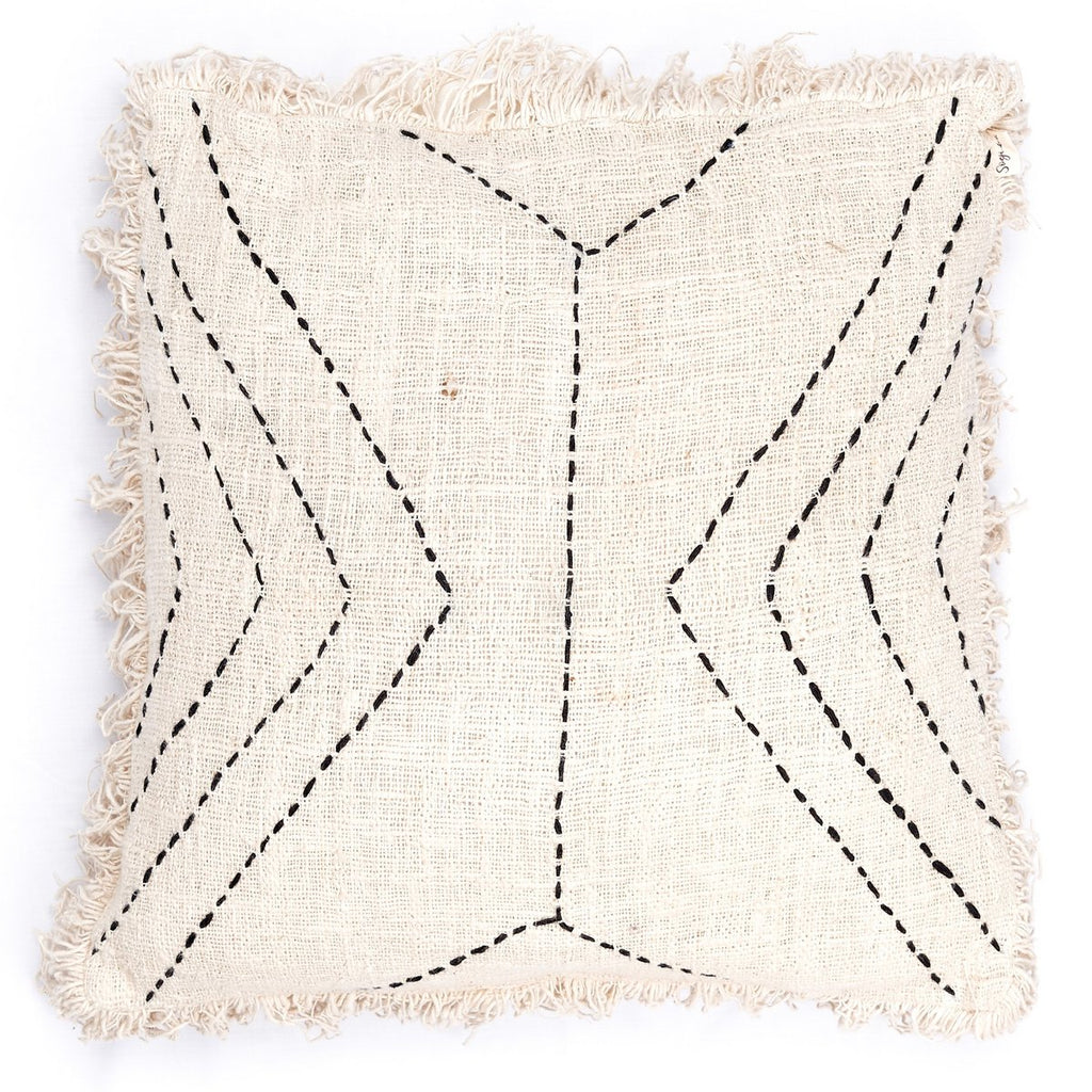 Handgeweven Katoenen Kussenhoes FLORES – Sierkussen (40x40 / 50x50 cm)