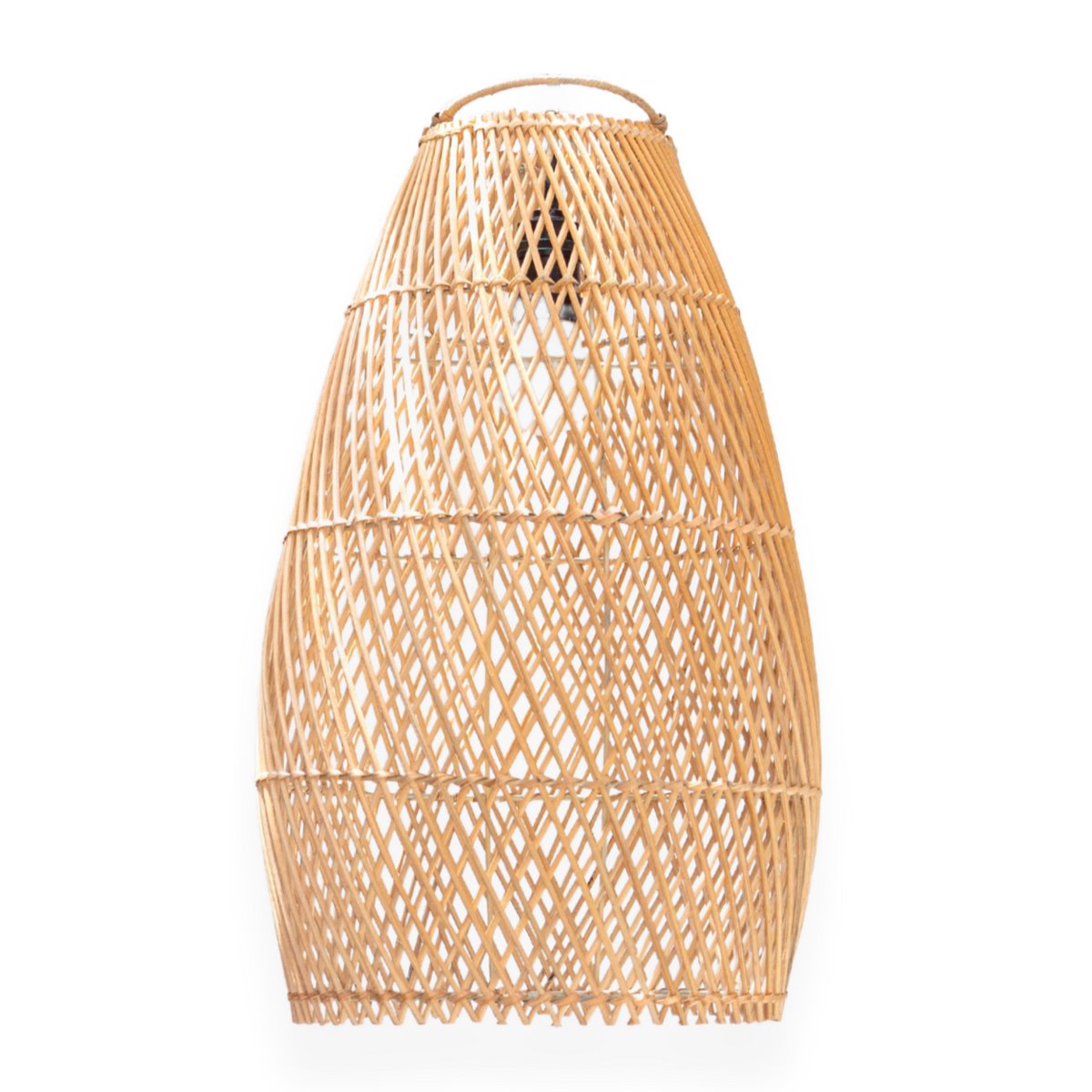 Rotan Plafondlamp TABUNG – Handgemaakte Boho Lampenkap