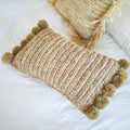Handgemaakt Raffia Sierkussen SANUR – Met Vulling