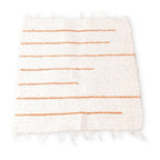 Handgeweven Katoenen Vloerkleed GIANYAR – Wit/Bruin Gestreept (64x51 cm)