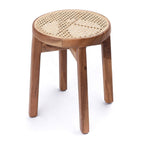 Houten Kruk CARAMIN – Trembesihout met Geweven Rotan