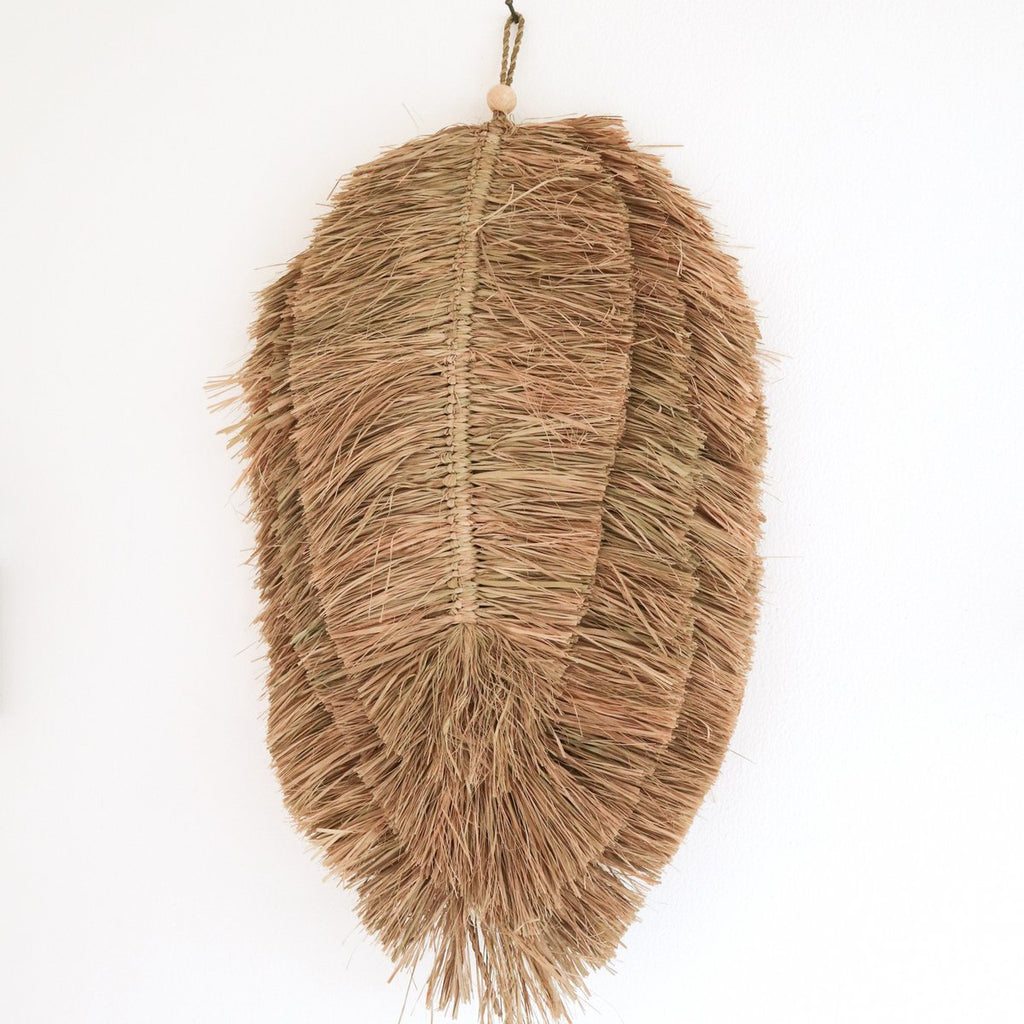 Tropische Wanddecoratie TIPIN – Bladvormig Raffia (50 cm)