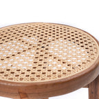 Houten Kruk CARAMIN – Trembesihout met Geweven Rotan